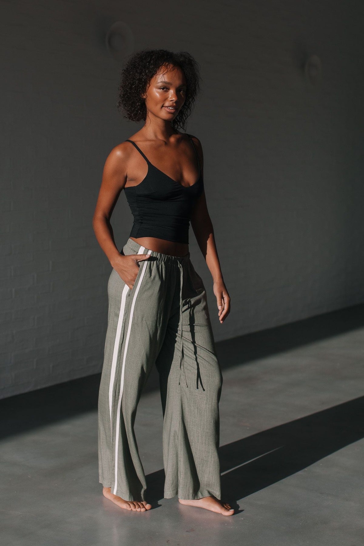 Berlin Side Stripe Pant (Khaki) - Something For Me