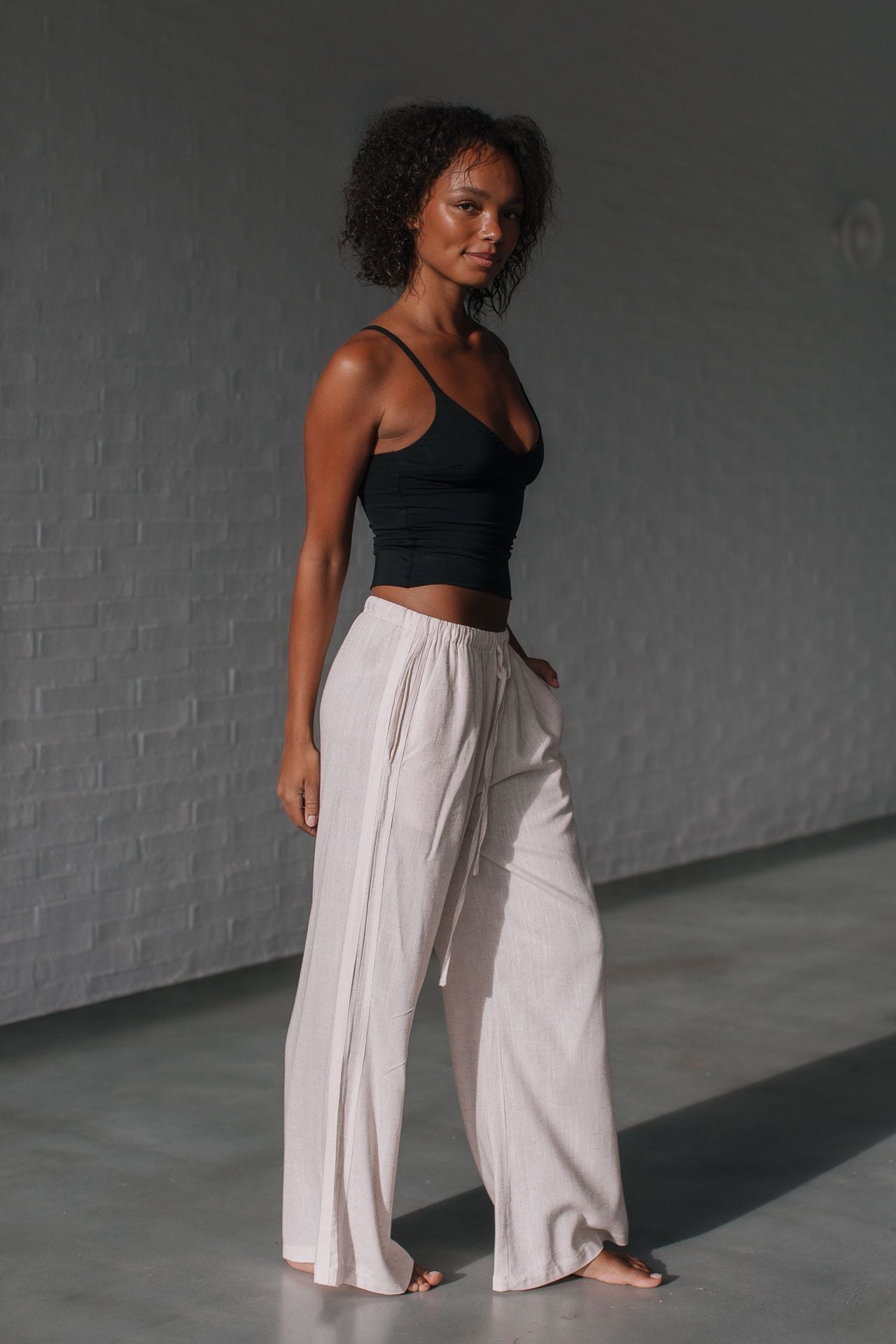 Berlin Side Stripe Pant (Natural) - Something For Me