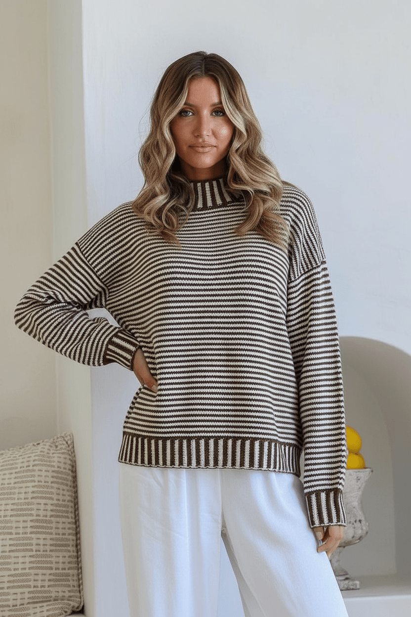 Billie Stripe Knit (Chocolate) - Something For Me