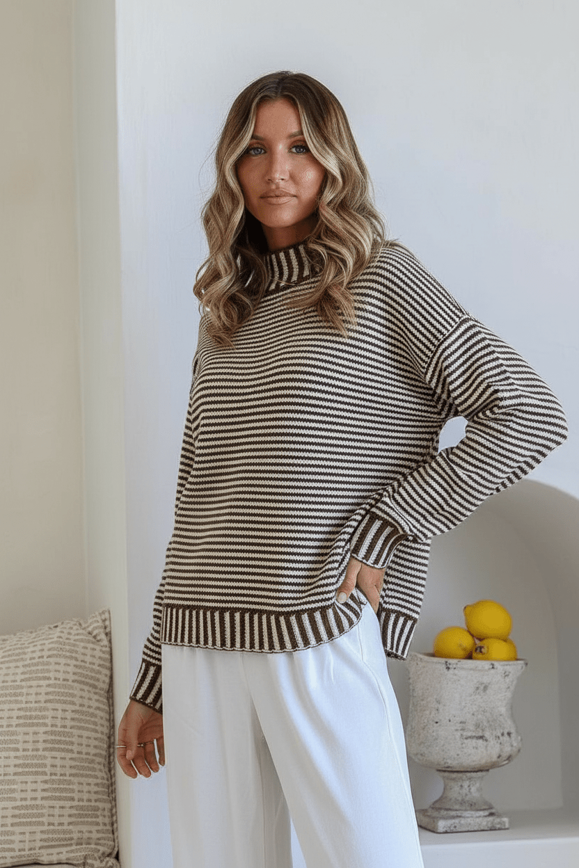 Billie Stripe Knit (Chocolate) - Something For Me