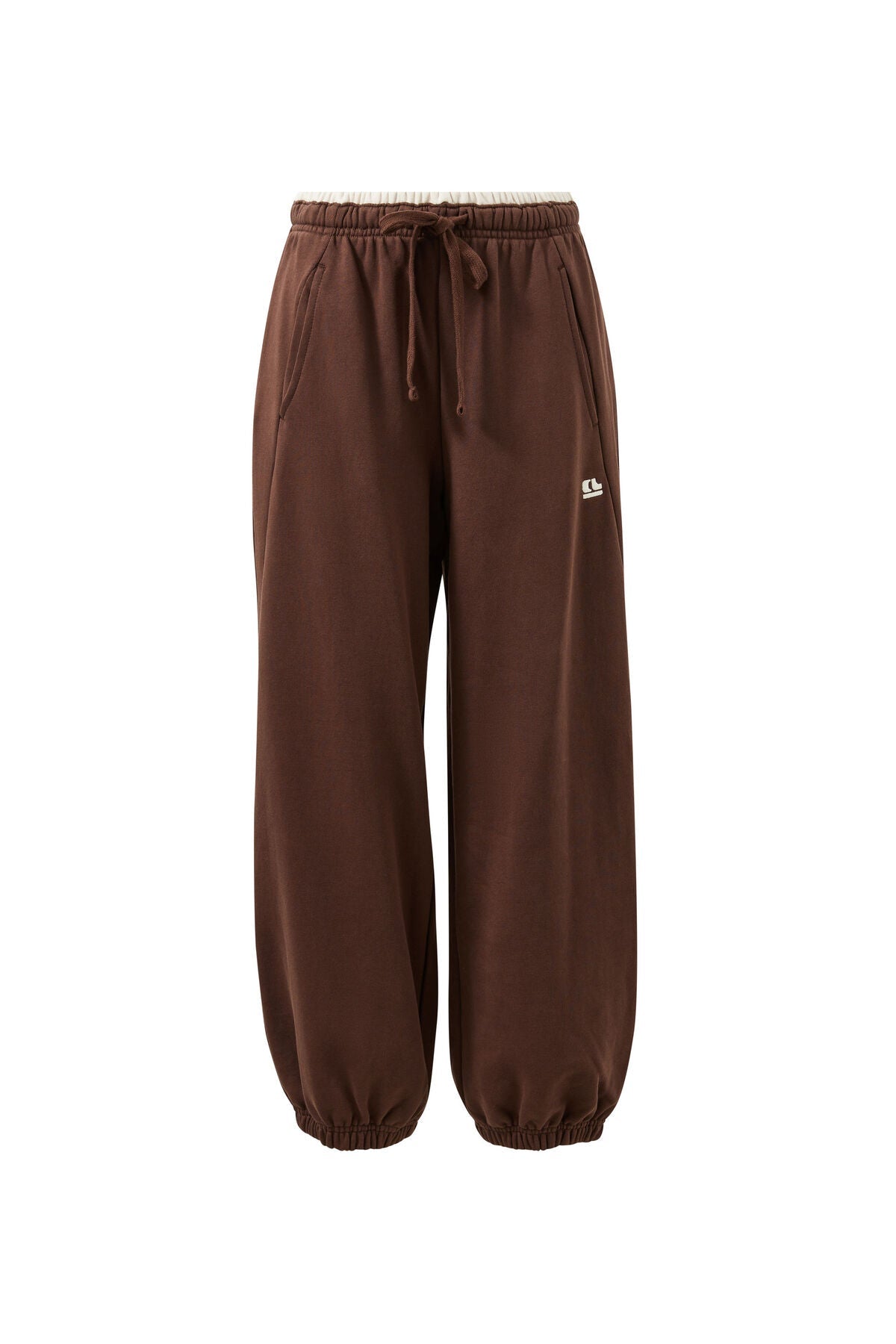 Bowie Barrel Leg Trackpant (Brunette Brown Contrast Buff Bind) - Something For Me
