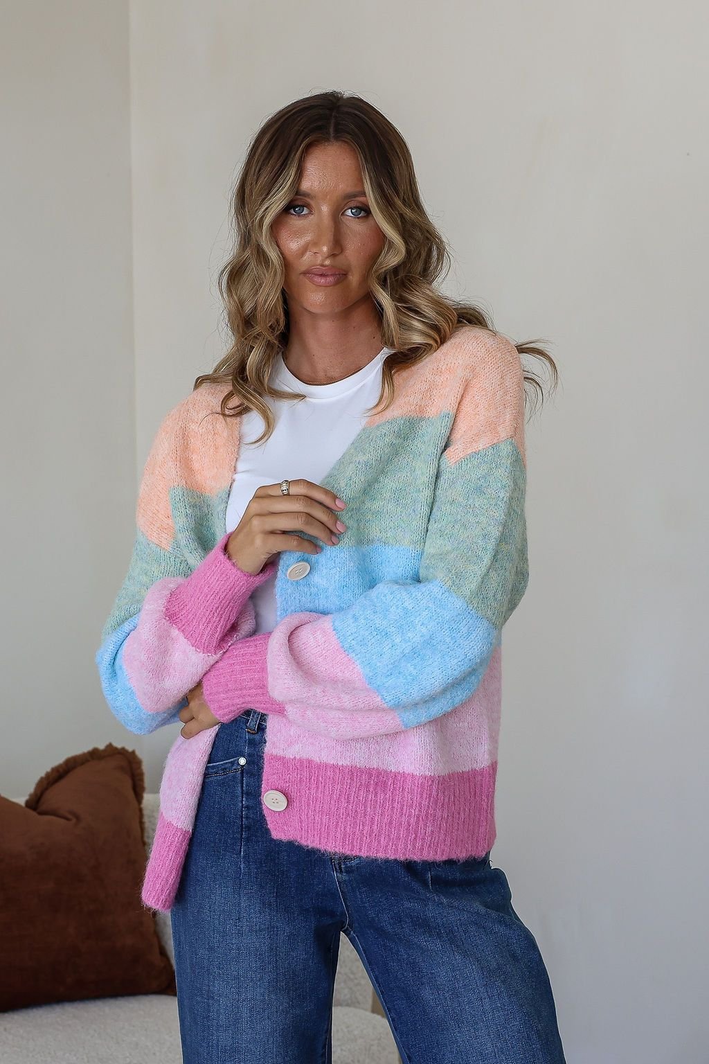 Cali Multi Stripe Cardigan - Something For Me