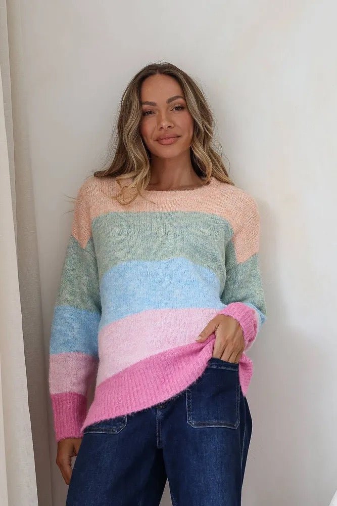 Cali Multi Stripe Jumper - Something For Me