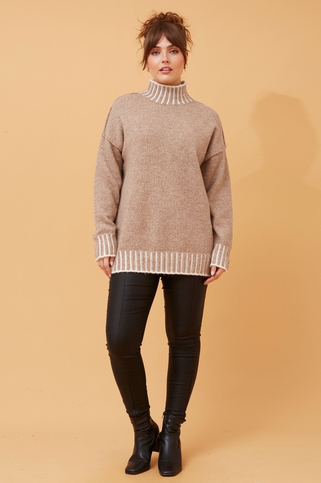 Cas Blanket Stitch Pullover (Beige) - Something For Me