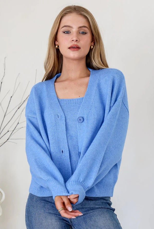 Emily Cardigan Set (Blue) - Something For Me