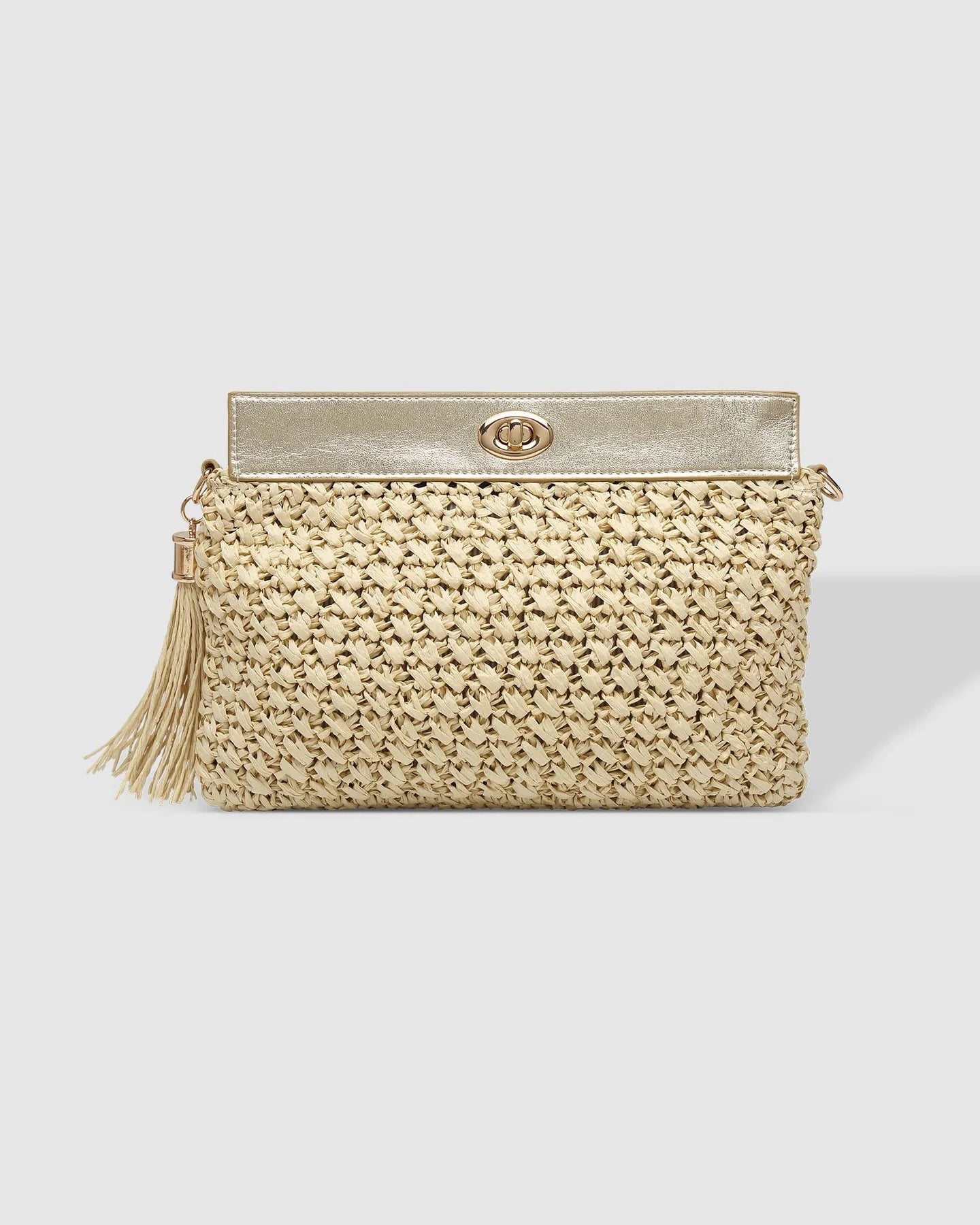 Fern Raffia Clutch (Champagne) - Something For Me