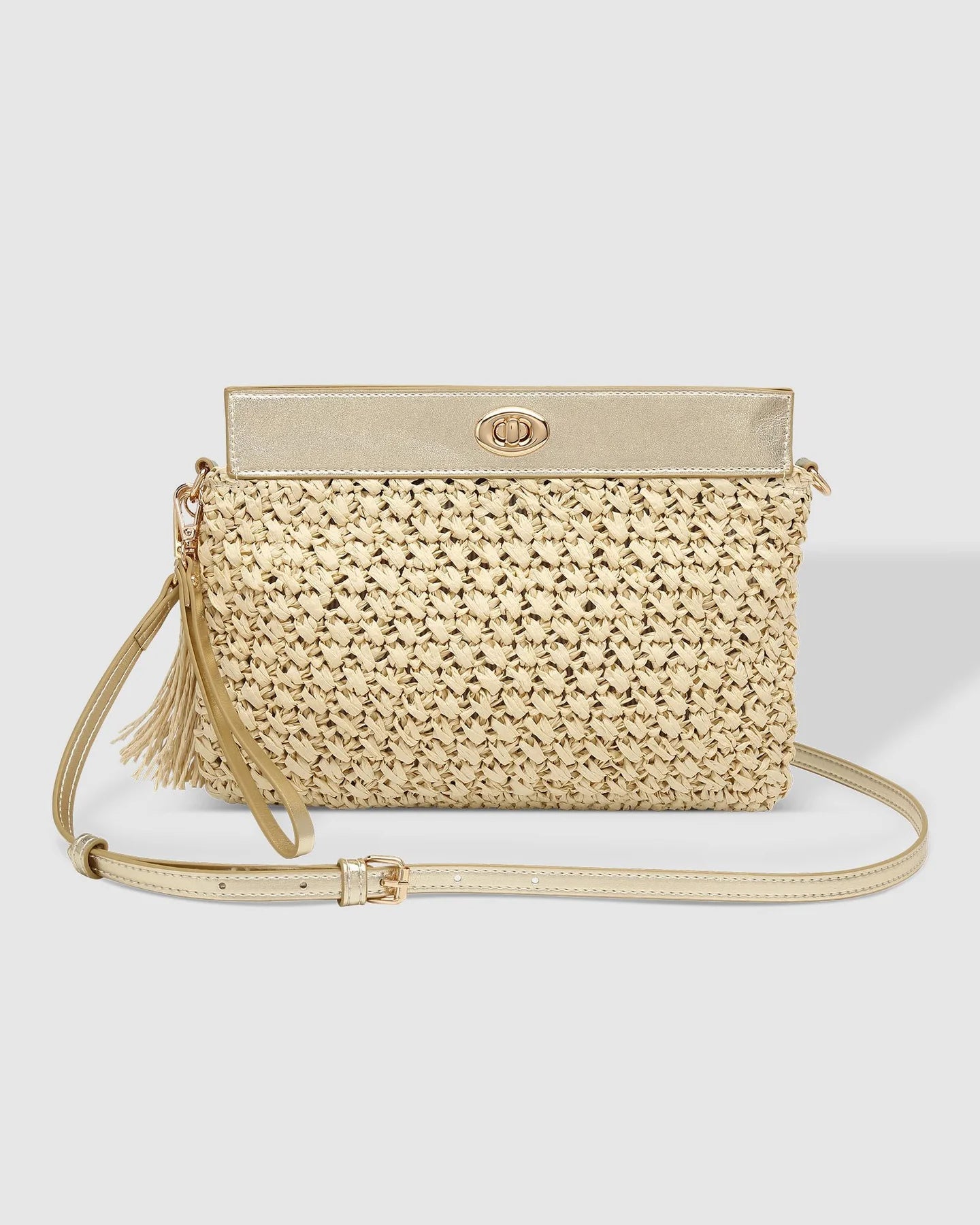 Fern Raffia Clutch (Champagne) - Something For Me