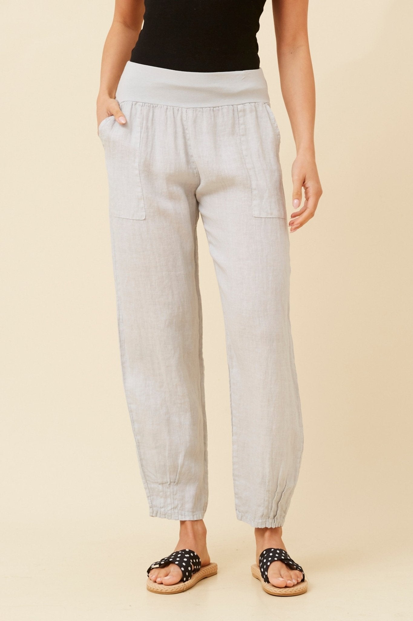 Finn Linen Pants (Perla) - Something For Me