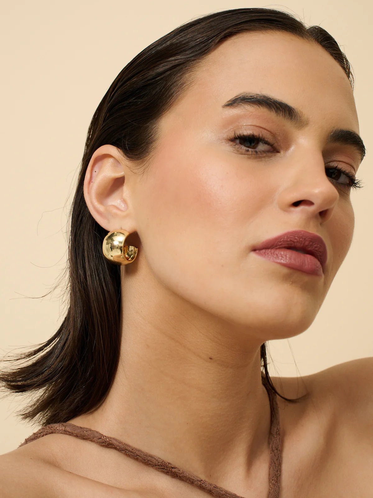 Flat Half Loop 18K Gold Plated Earrings - Something For Me