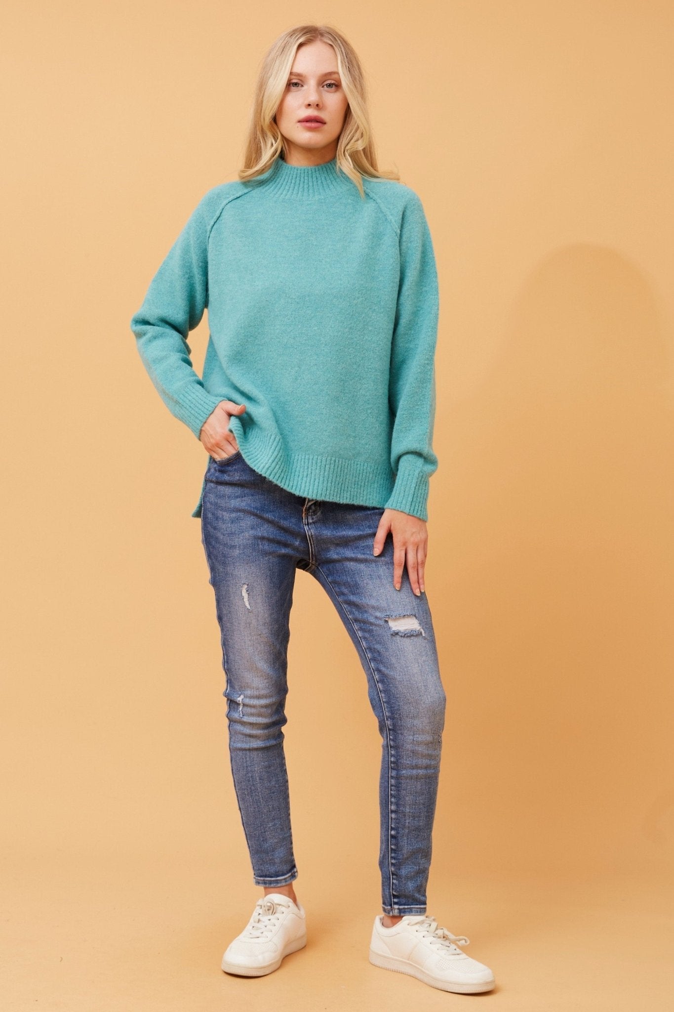 Gretchen Knit Jumper (Tiffany Blue) - Something For Me