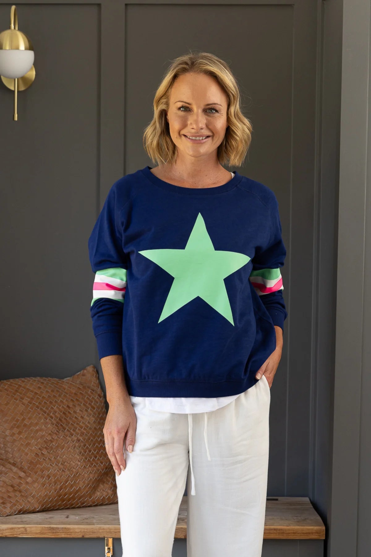 Holiday Sweater (Navy/Green) - Something For Me