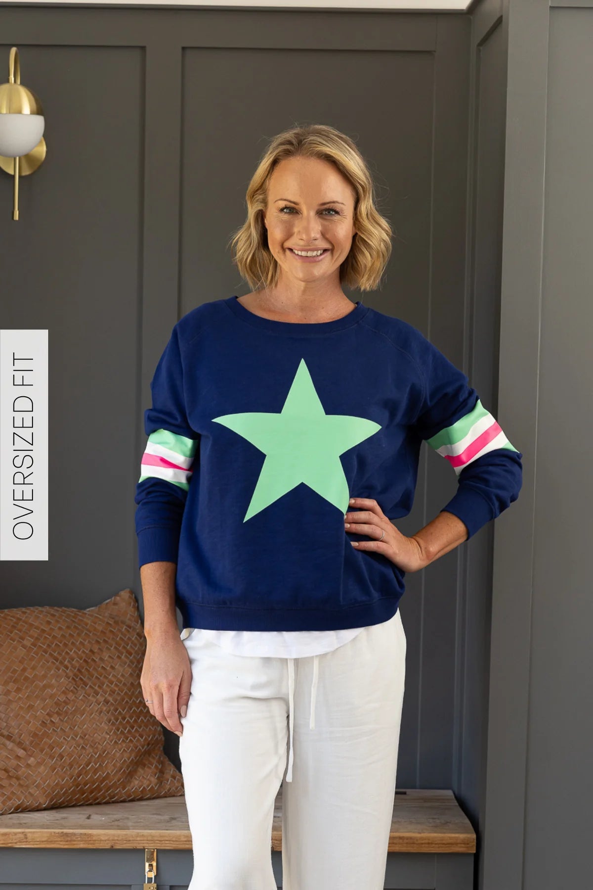 Holiday Sweater (Navy/Green) - Something For Me