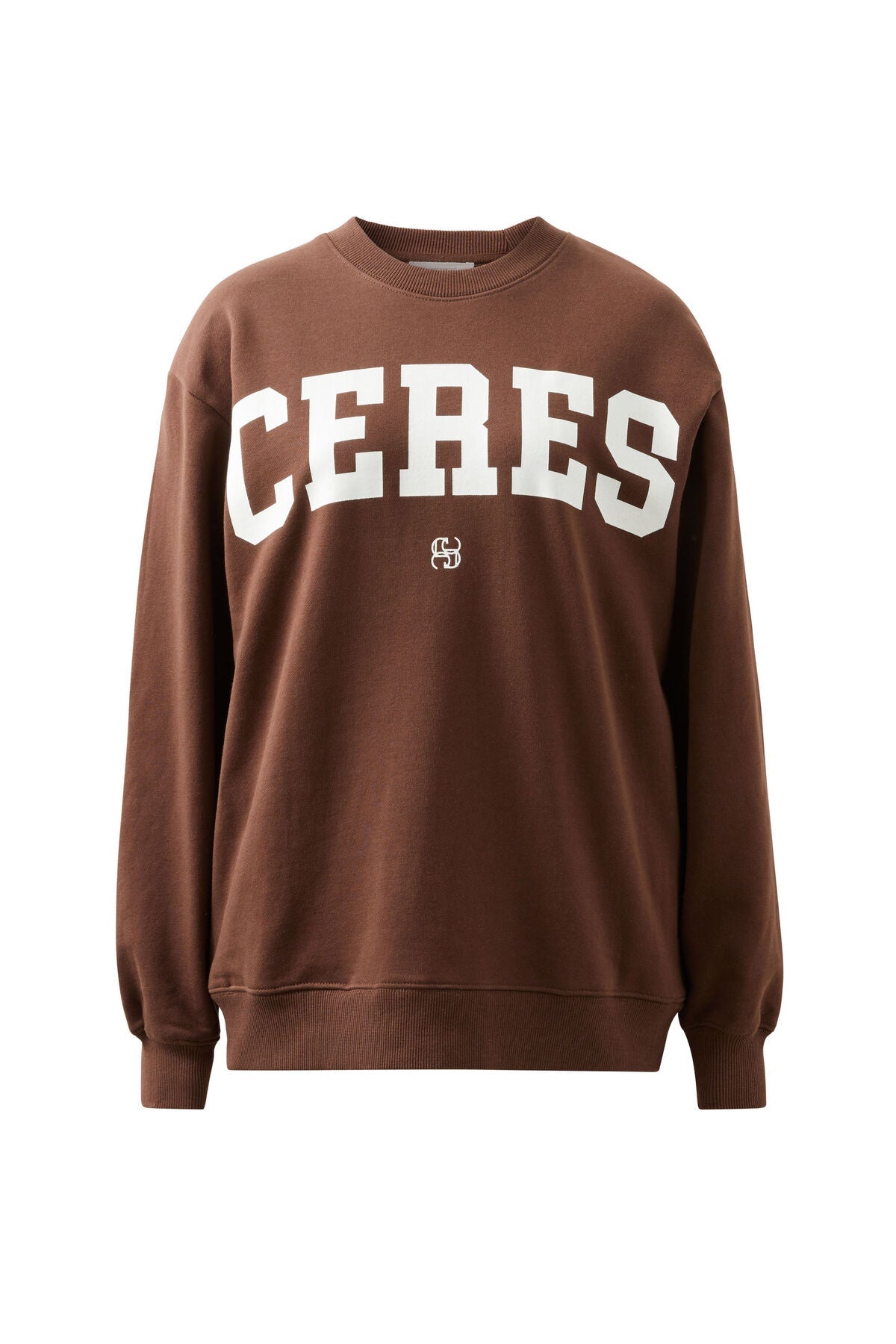 Isla Oversized Slouchy Crew (Chocolate Heritage Logo) - Something For Me