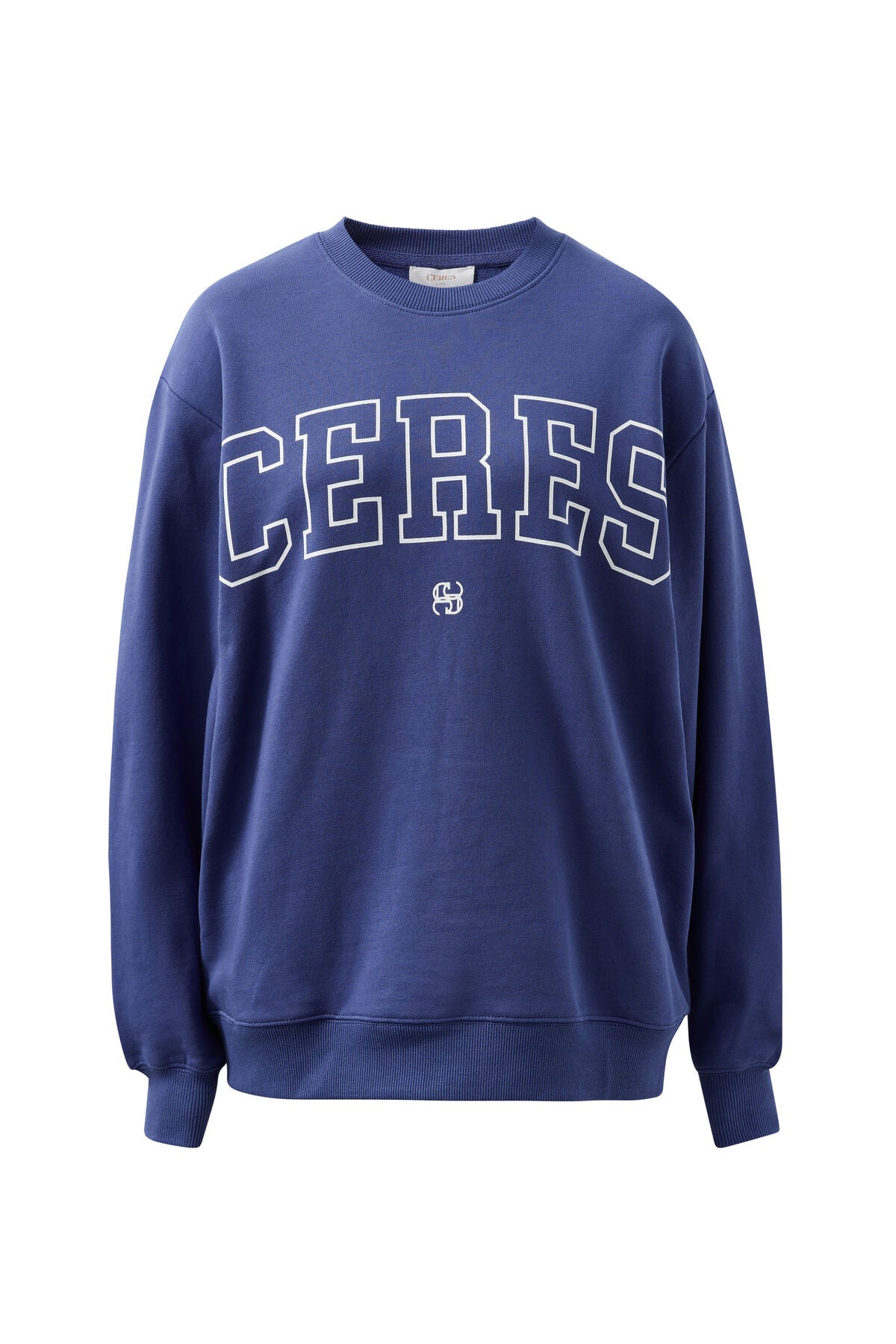 Isla Oversized Slouchy Crew (Washed Navy White Heritage Logo) - Something For Me