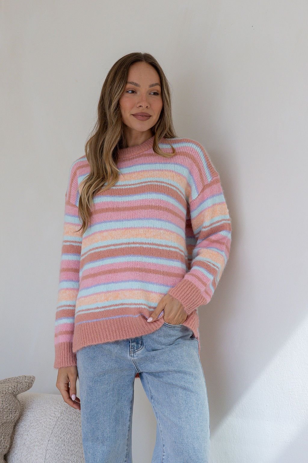 June Sunset Fluffy Knit Jumper - Something For Me