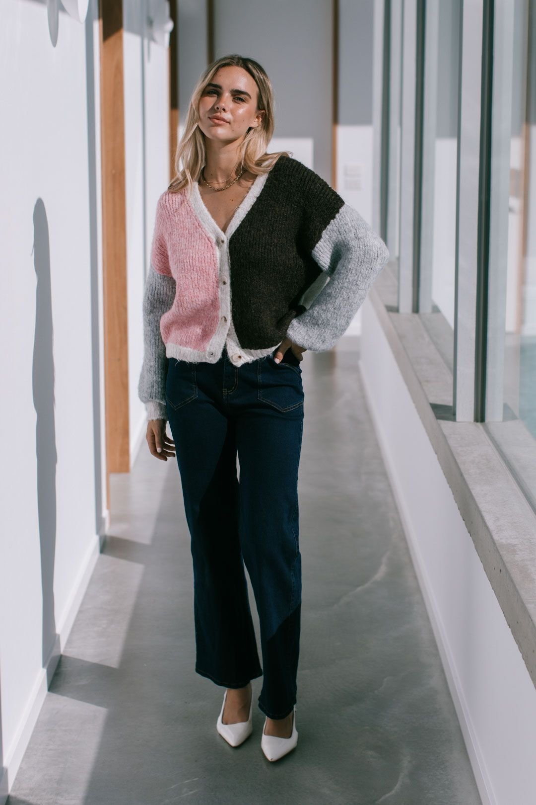 Kingsley Cardigan (Coffee/Pink) - Something For Me