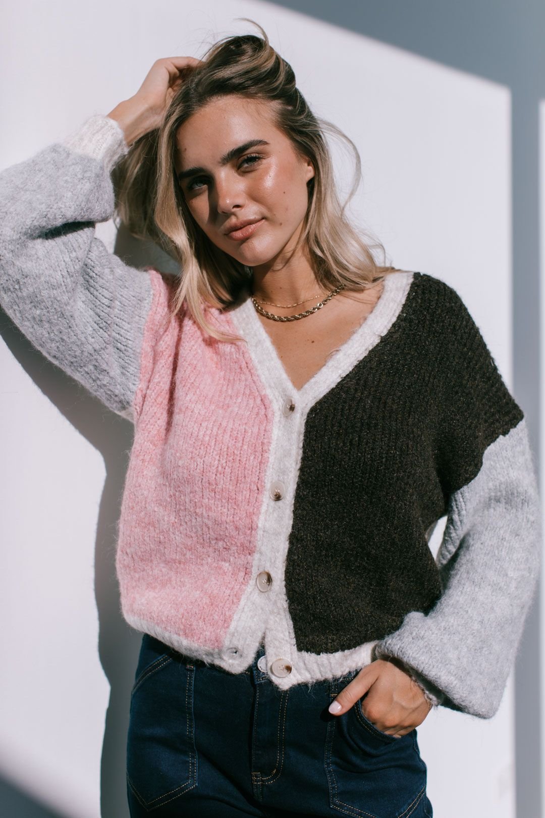 Kingsley Cardigan (Coffee/Pink) - Something For Me