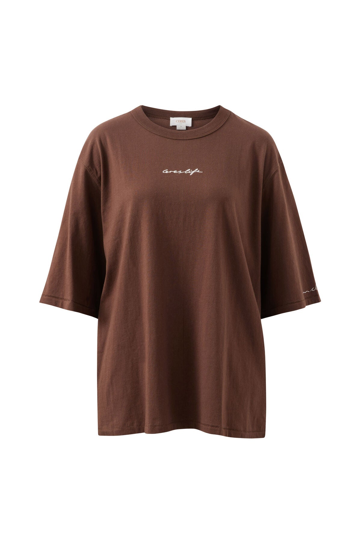 Liv Oversized Tee (Chocolate/Ceres Script) - Something For Me