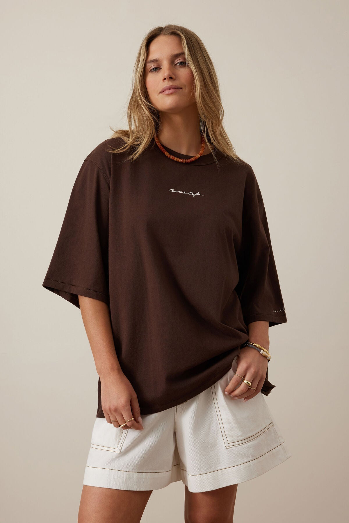 Liv Oversized Tee (Chocolate/Ceres Script) - Something For Me