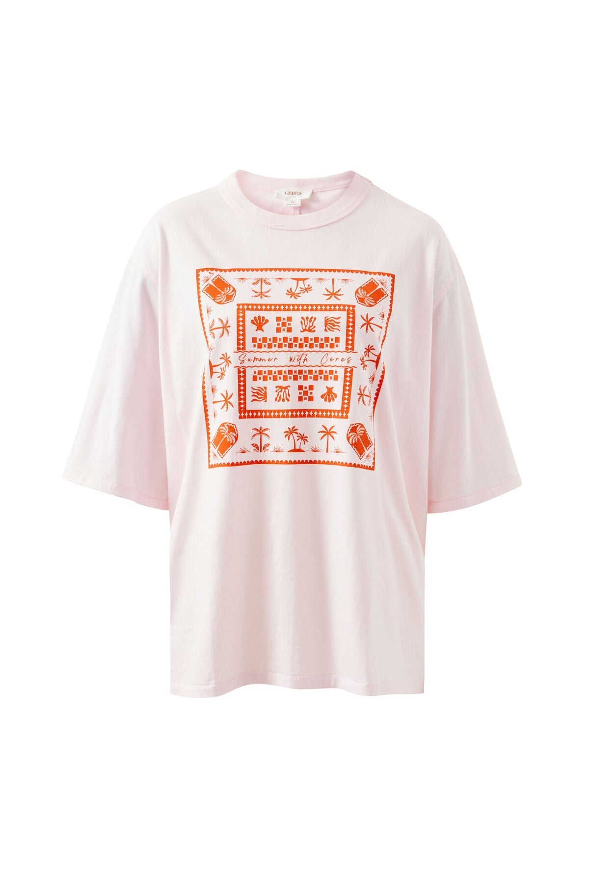 Liv Oversized Tee (Sunfaded Tint/Island Scarf Print) - Something For Me
