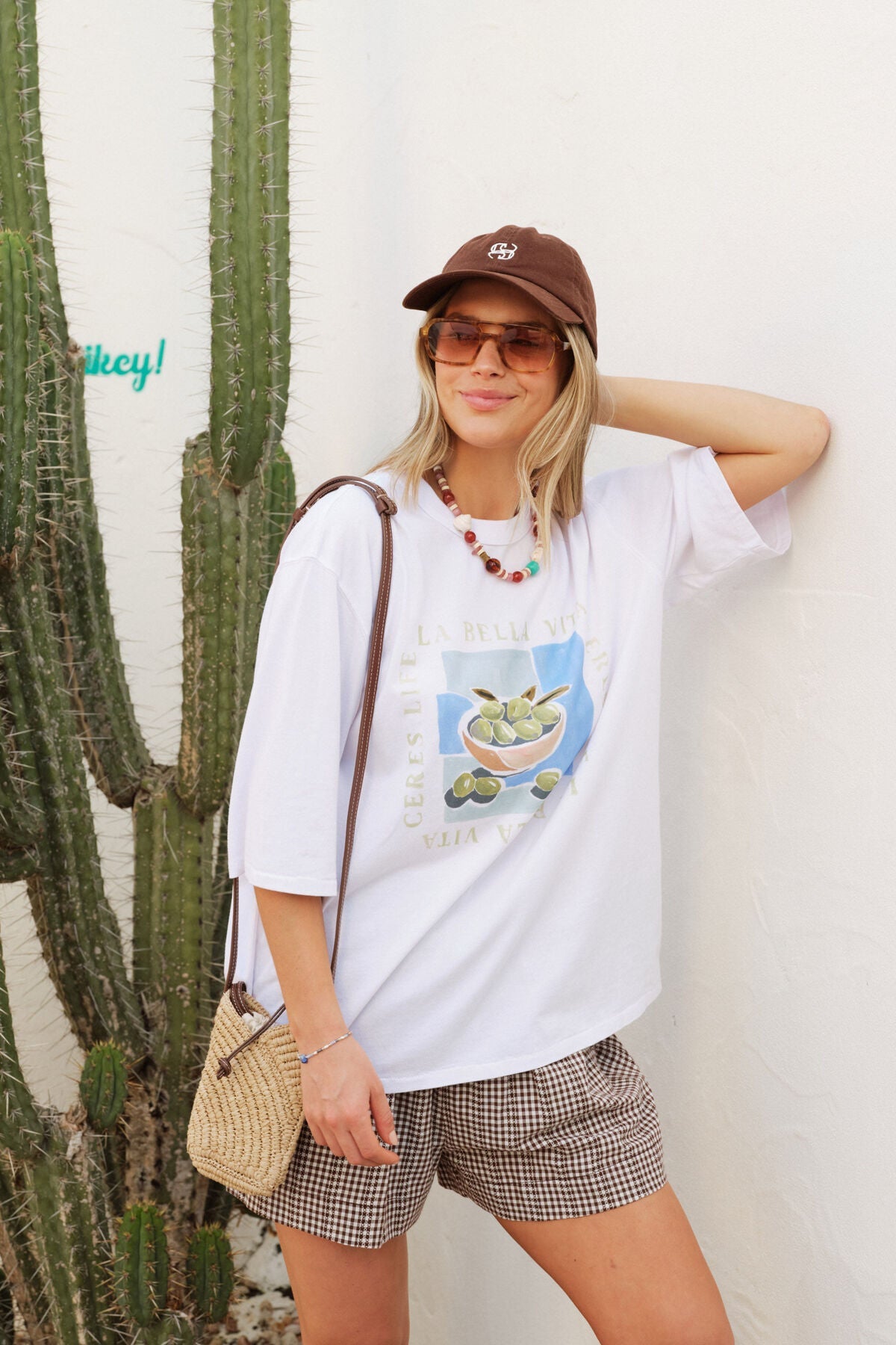 Liv Oversized Tee (White/La Belle Vita) - Something For Me