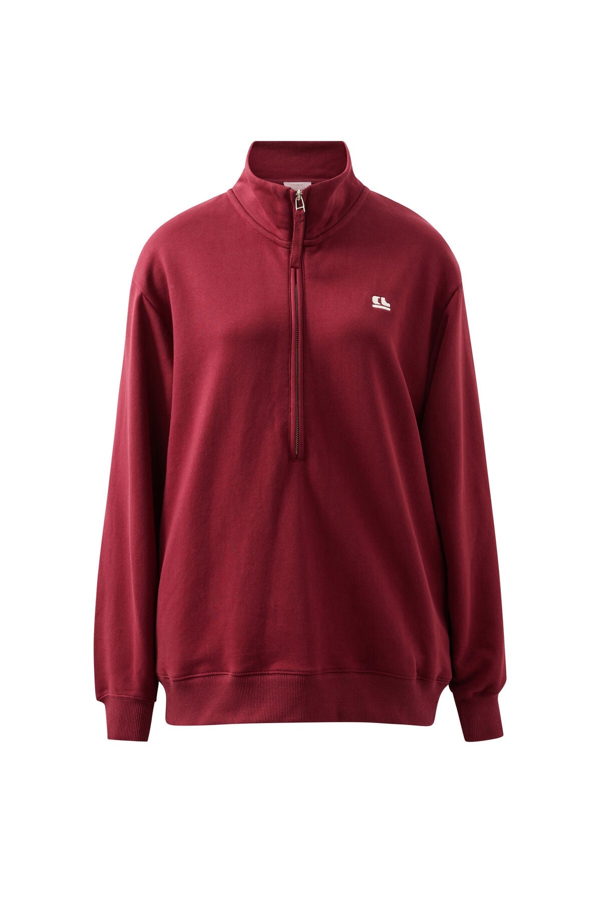 Lonny Oversized Half Zip Sweat (Burgundy) - Something For Me
