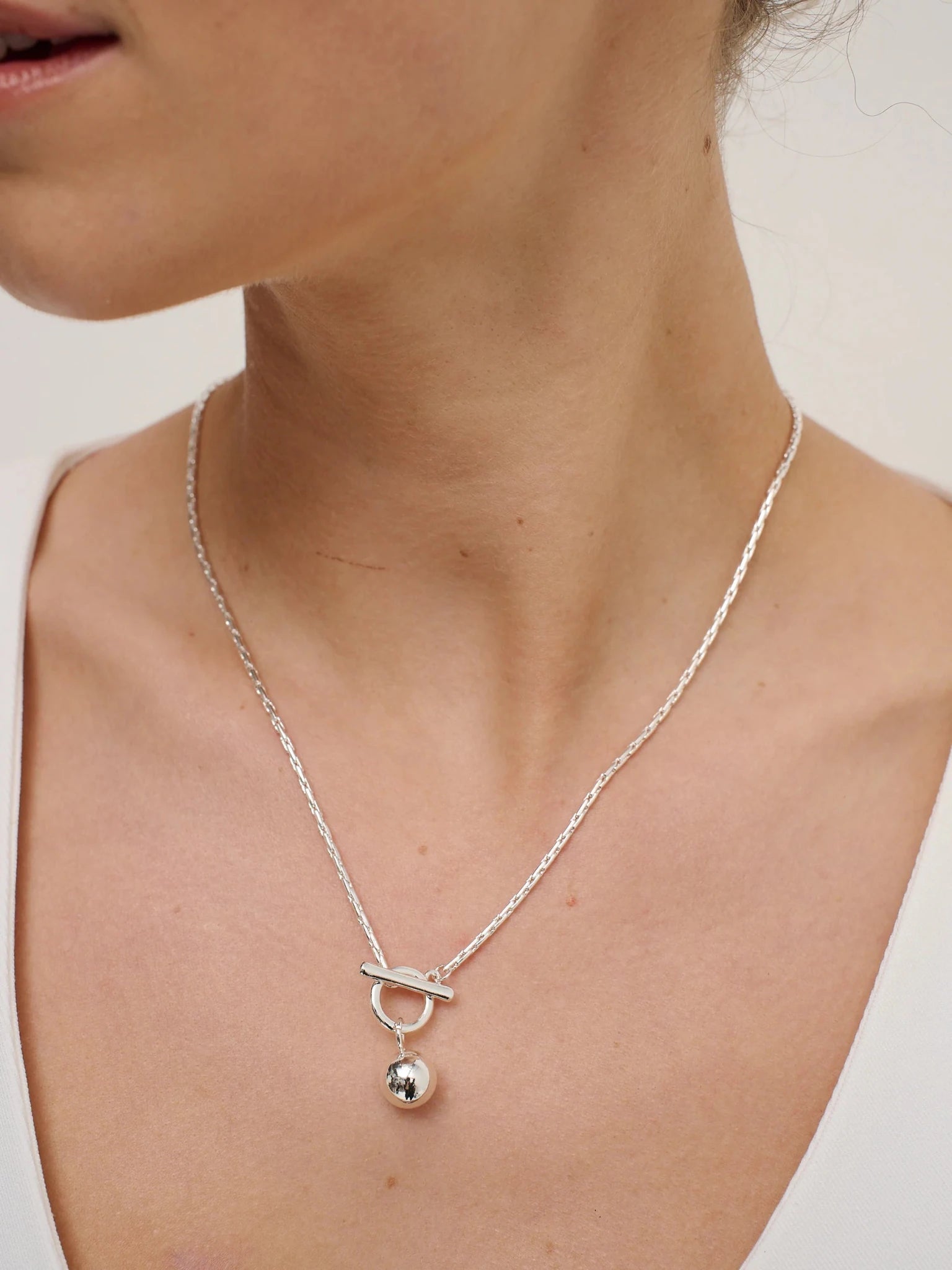 Luna Toggle Sterling Silver Plated Necklace - Something For Me