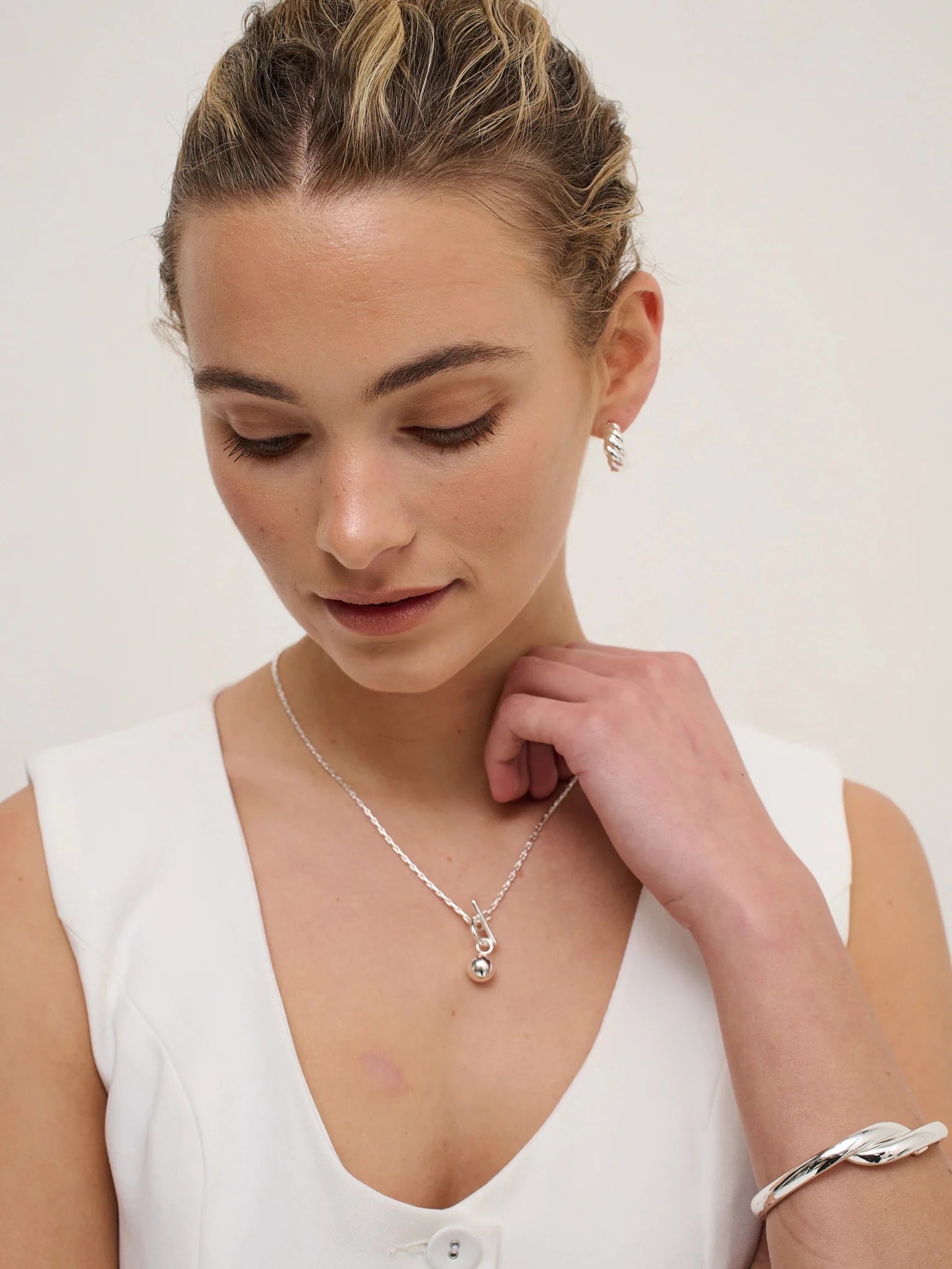 Luna Toggle Sterling Silver Plated Necklace - Something For Me