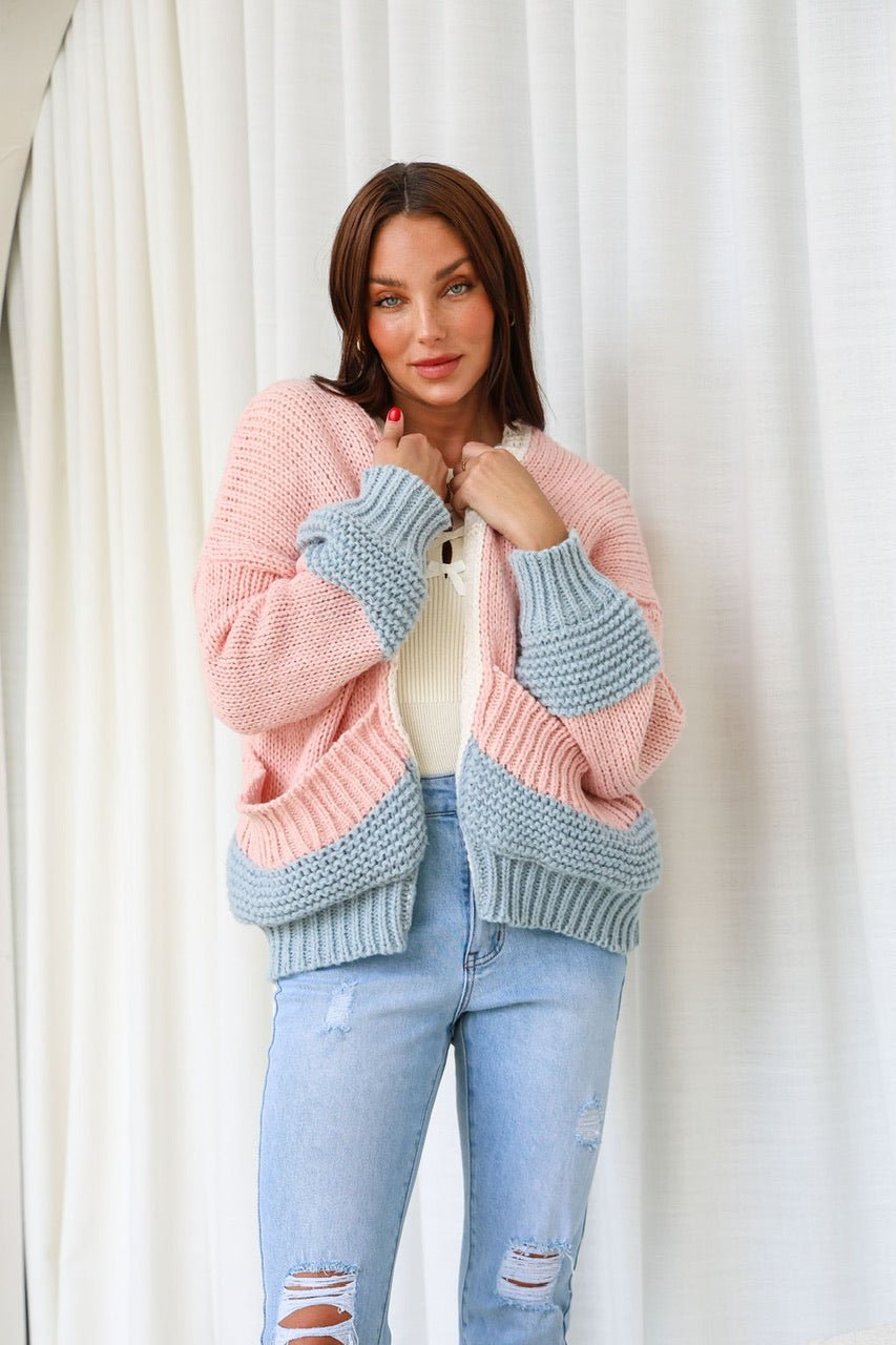 Mazie Cardigan (Pink/Blue) - Something For Me