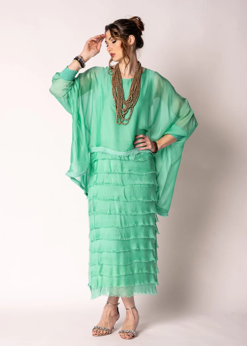 Netty Silk Dress (Capri Green) - Something For Me