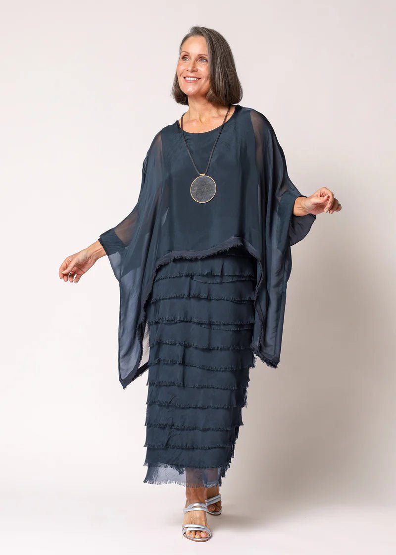 Netty Silk Dress (Granite) - Something For Me