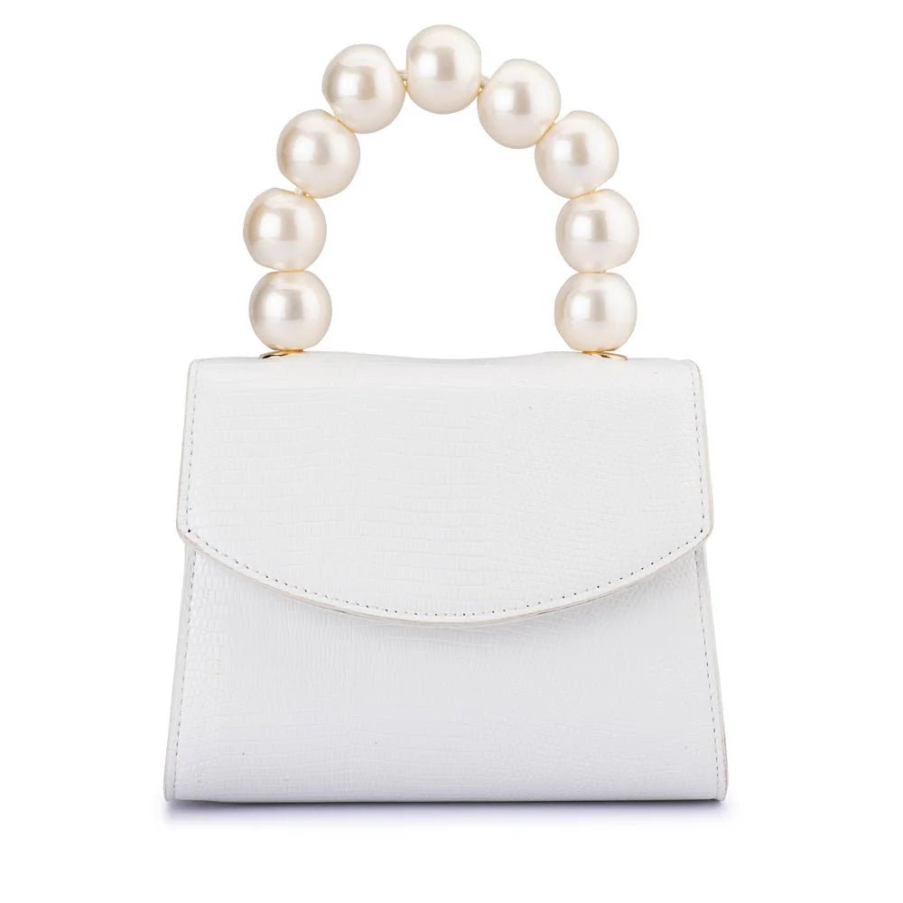 Peta Pearl Handle Bag (White) - Something For Me