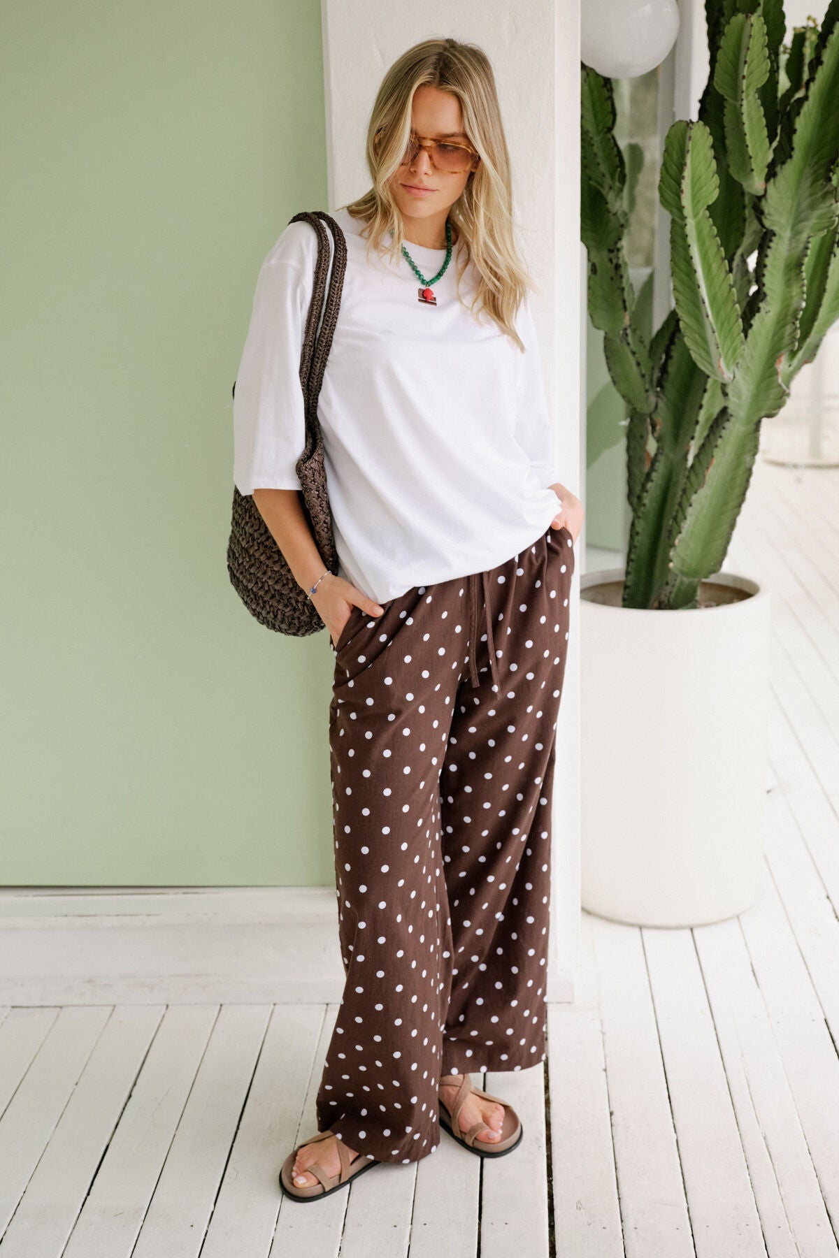 Resort Pant (Choc Polka Dot) - Something For Me