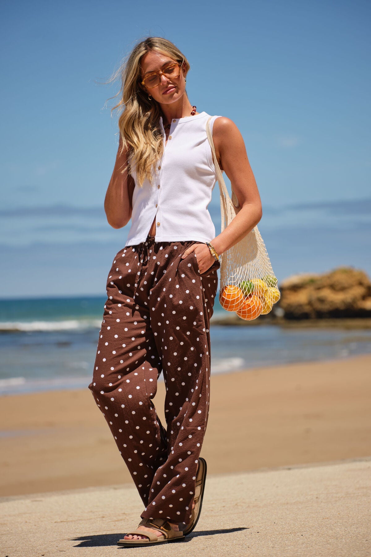 Resort Pant (Choc Polka Dot) - Something For Me