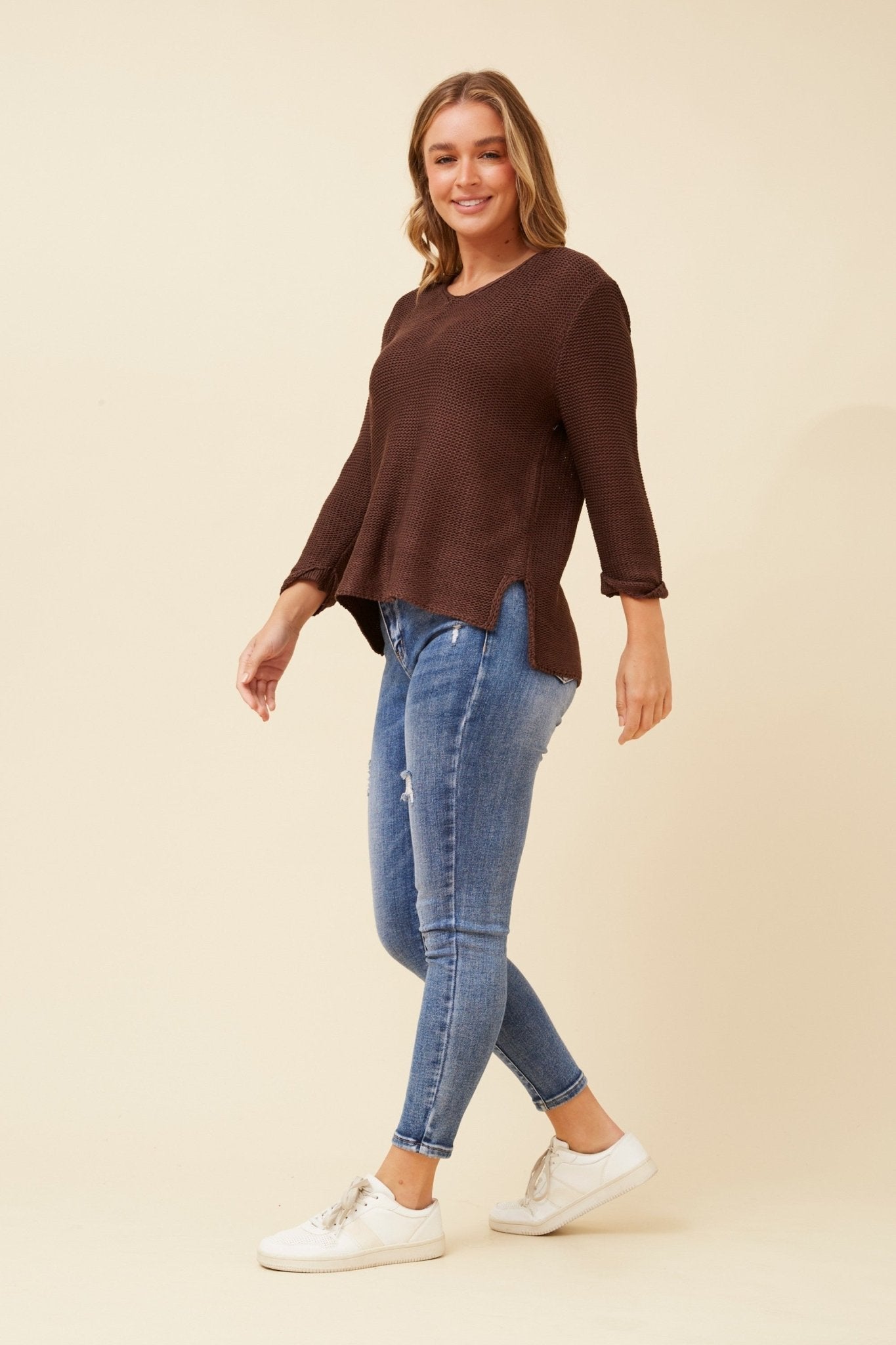 Rohana Knit Jumper (Chocolate) - Something For Me