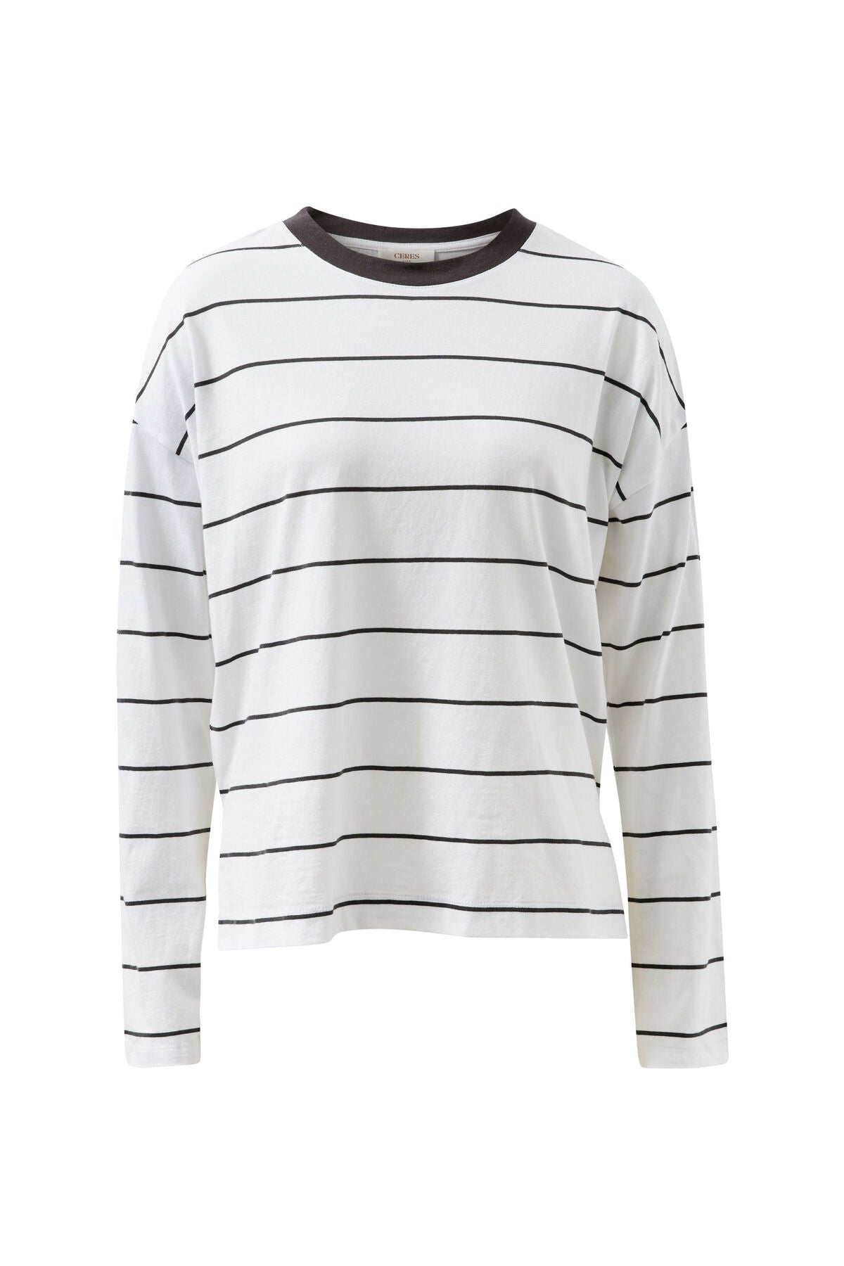 Scout Slouchy Long Sleeve Tee (White Phantom Fine Stripe) - Something For Me