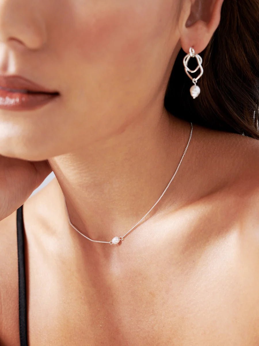 Single Pearl Sterling Silver Necklace - Something For Me