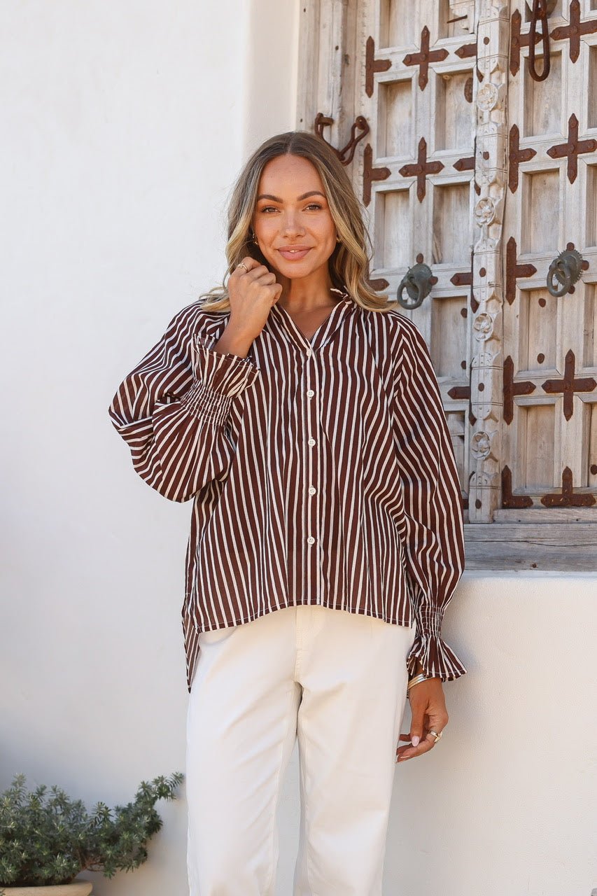 Sorrento Top (Chocolate/White) - Something For Me