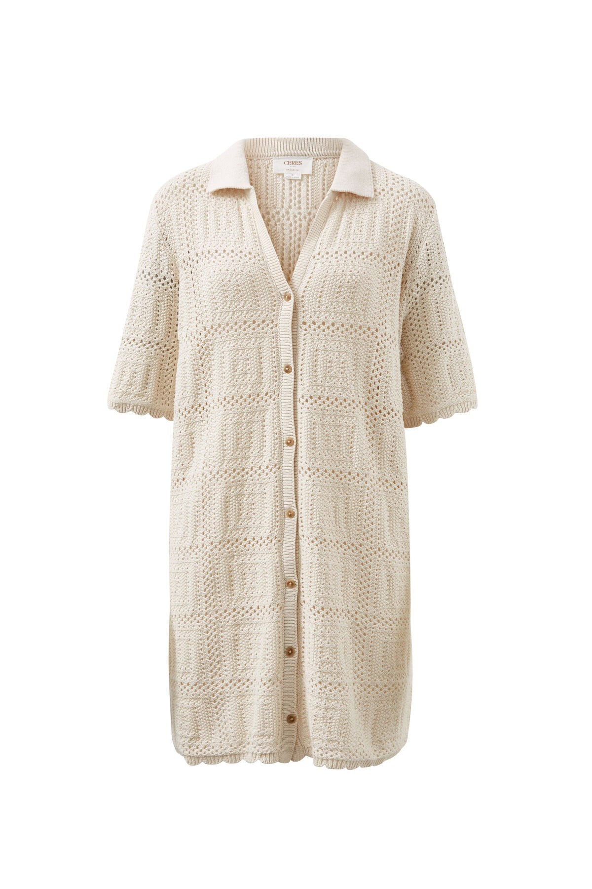 Square Knit Mini Dress (Ecru) - Something For Me
