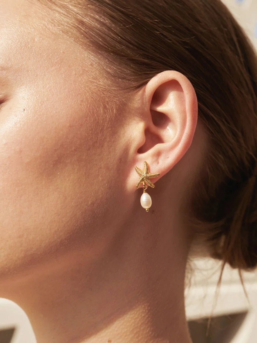 Starfish Pearl 18K Gold Plated Earrings - Something For Me
