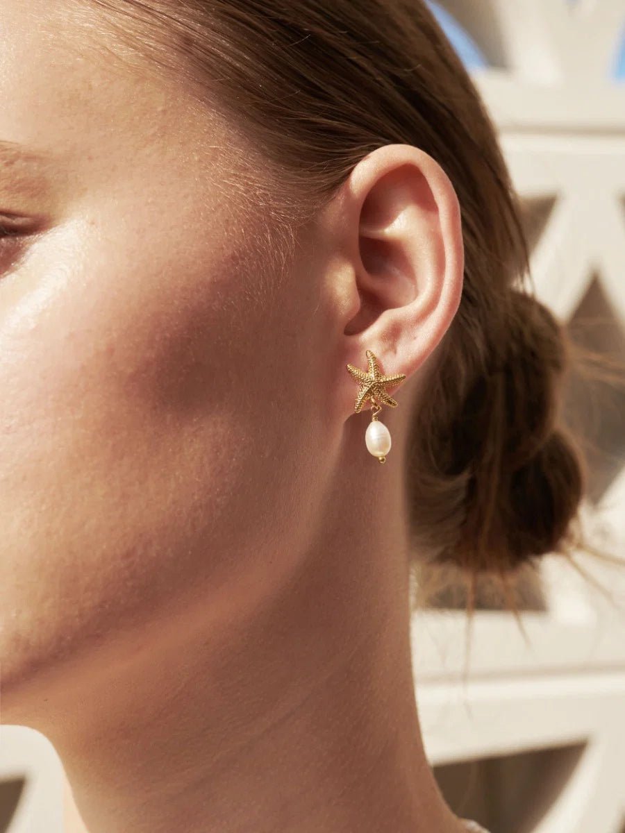 Starfish Pearl 18K Gold Plated Earrings - Something For Me