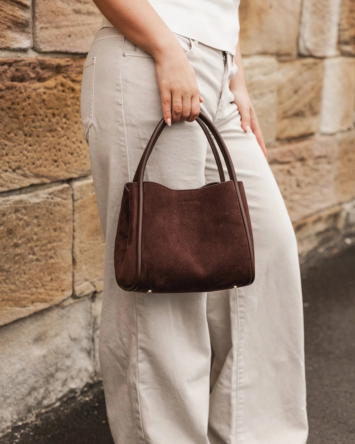 Steffie Suedette Mini Tote Bag (Chocolate) - Something For Me