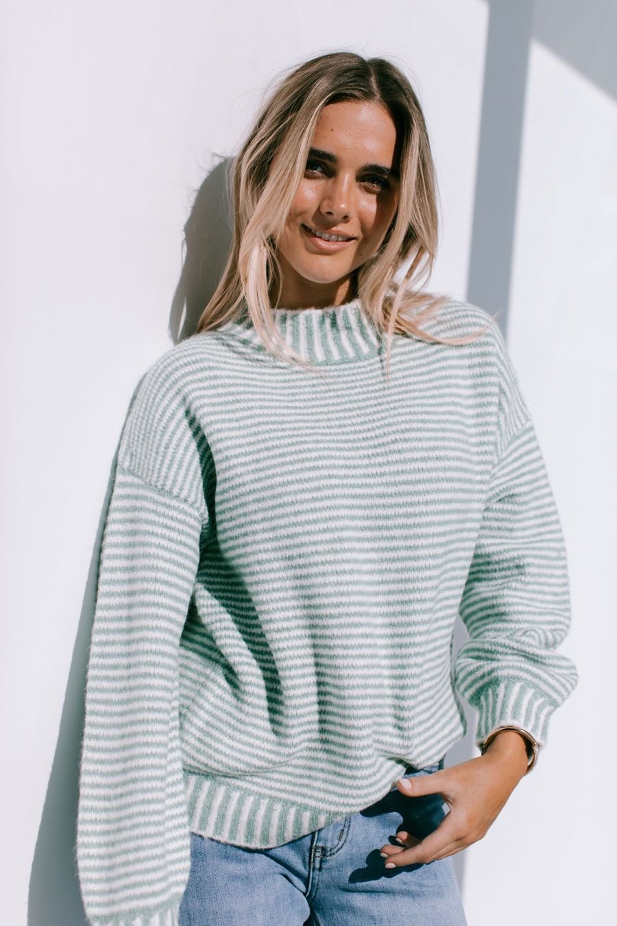 Stripe Billy Knit (Sage) - Something For Me