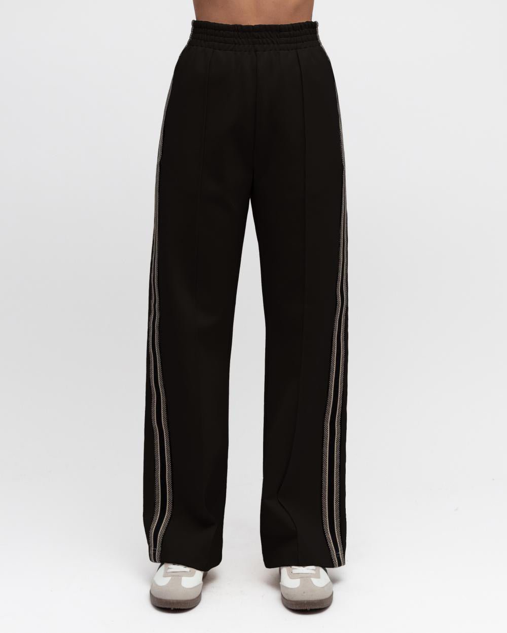Talia Track Pants (Black/Sand) - Something For Me
