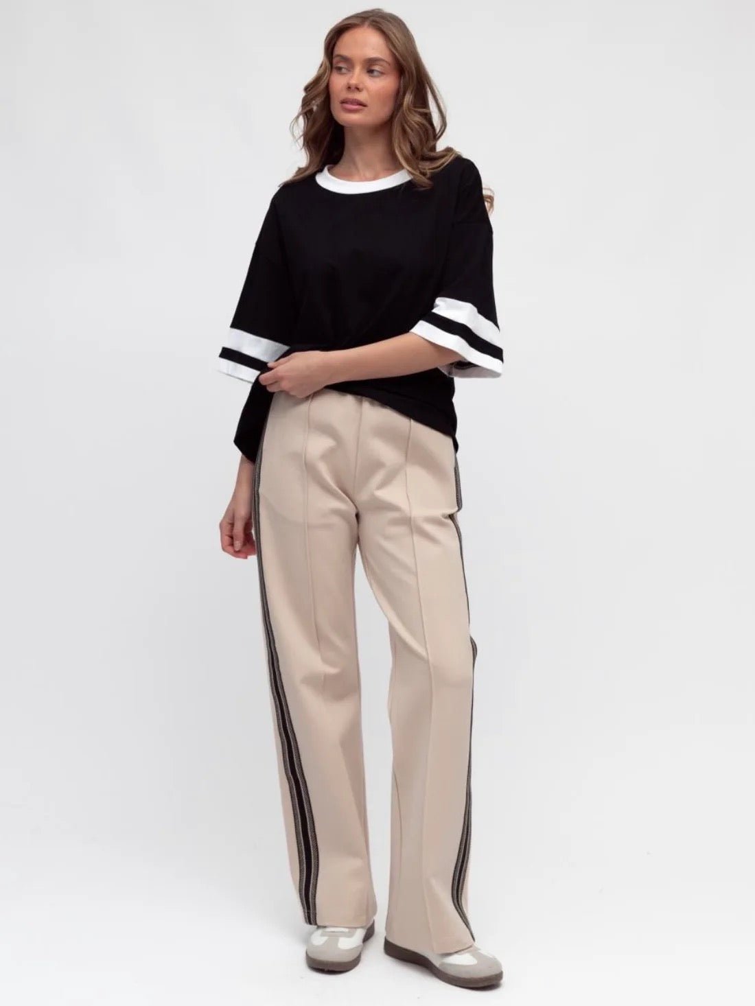 Talia Track Pants (Sand) - Something For Me