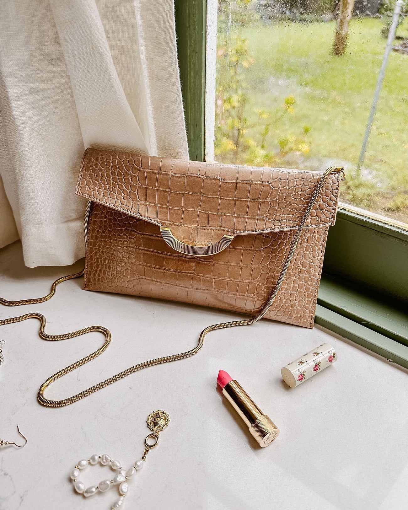 Zoe Clutch (Croc Camel) - Something For Me