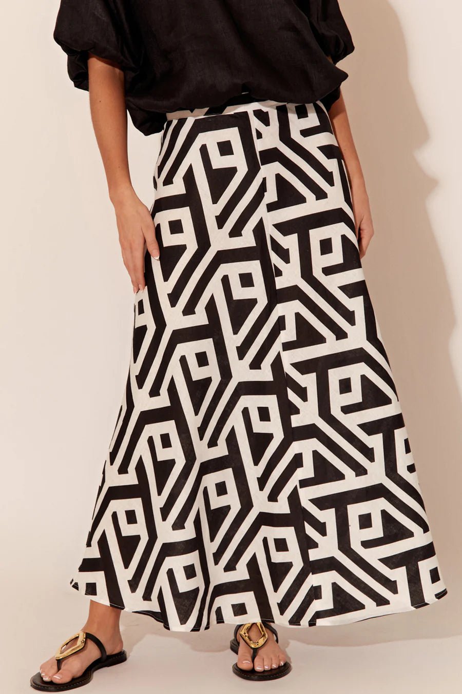 Lena Geometric Skirt (Print) - Something For Me