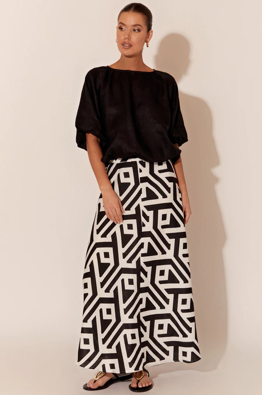 Lena Geometric Skirt (Print) - Something For Me