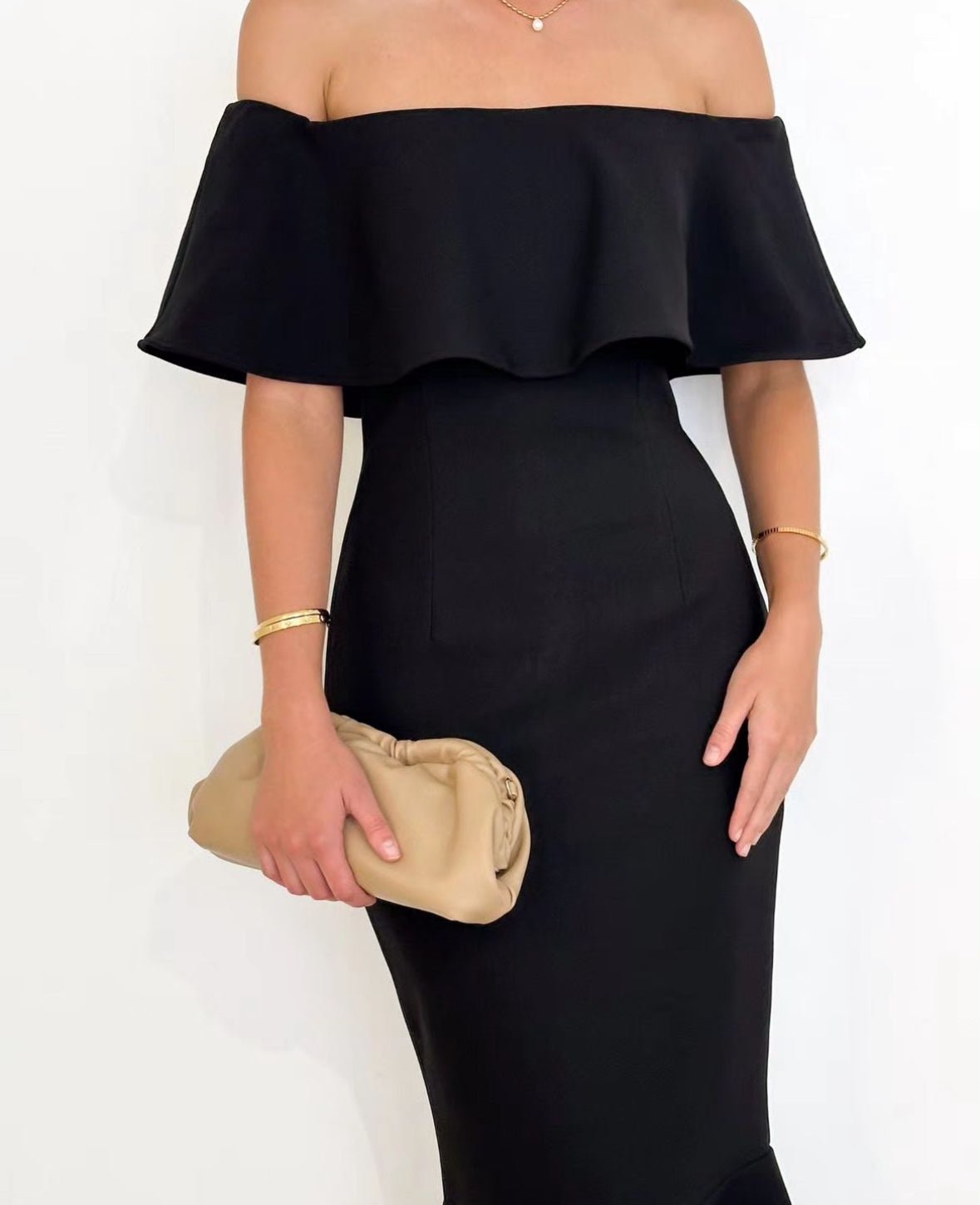 Zoey Midi Dress (Black) - Something For Me