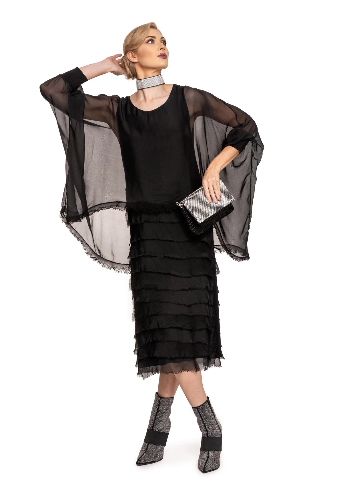 Candie Silk Dress (Onyx)